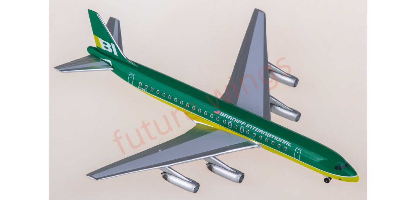 1:400 AeroClassics BBX41692 Braniff Douglas DC-8-62 N1803 Aircraft Model+Free Tractor
