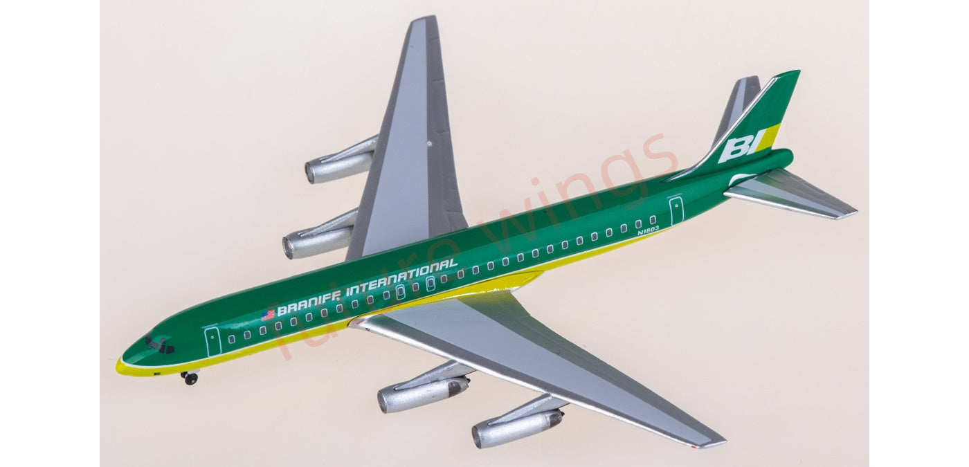 1:400 AeroClassics BBX41692 Braniff Douglas DC-8-62 N1803 Aircraft Model+Free Tractor
