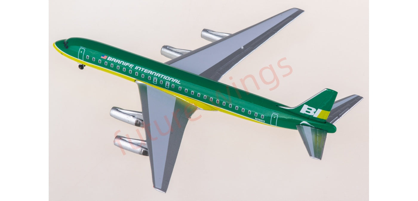 1:400 AeroClassics BBX41692 Braniff Douglas DC-8-62 N1803 Aircraft Model+Free Tractor