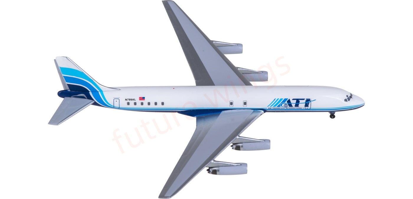 1:400 AeroClassics AC411384 Air Transport International Douglas DC-8-62C N799AL Aircraft Model+Free Tractor