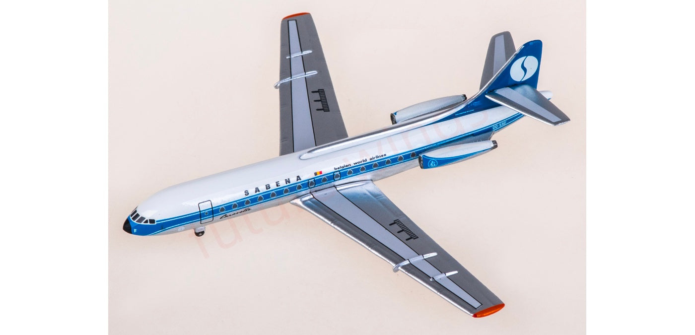 1:400 AeroClassics AC411434 Sabena Sud Aviation SE 210 Caravelle OO-SRF Aircraft Model+Free Tractor