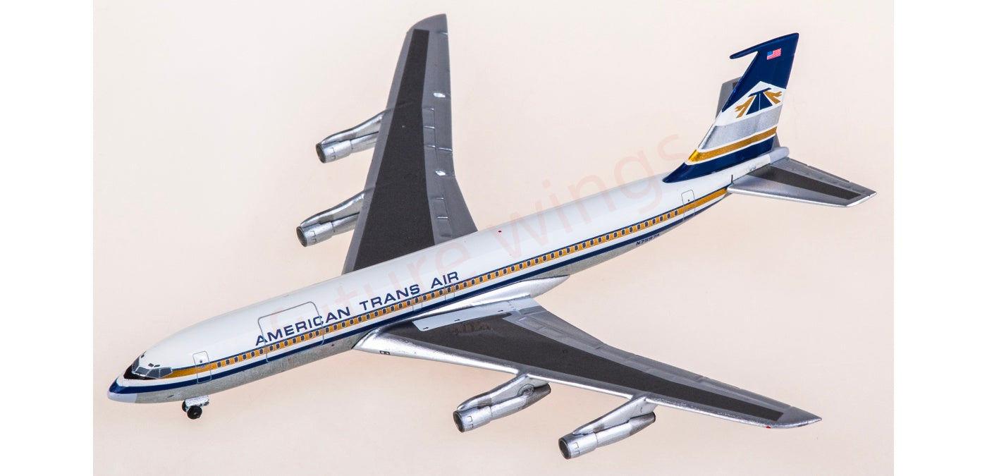 1:400 AeroClassics AC411332 American Trans Air Boeing 707-300 N7597A Aircraft Model+Free Tractor