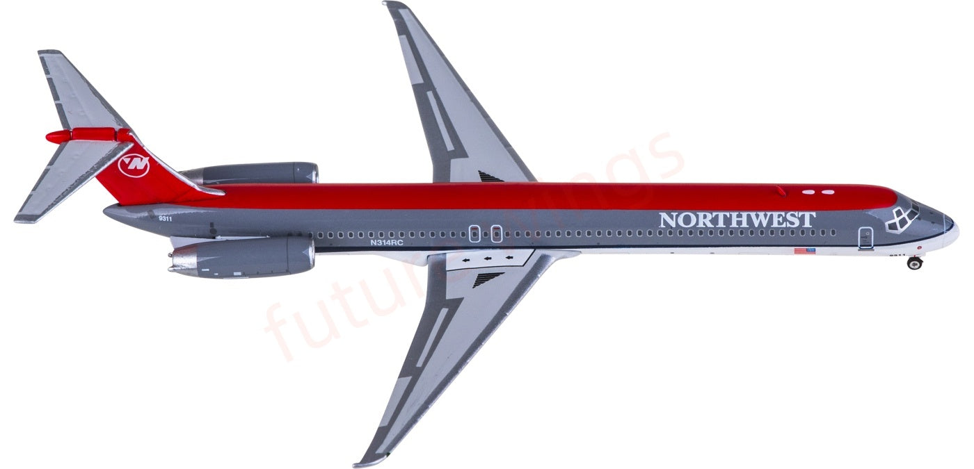 1:400 Phoenix PH04661 Northwest Airlines McDonnell Douglas MD-82 N314RC Aircraft Model+Free Tractor