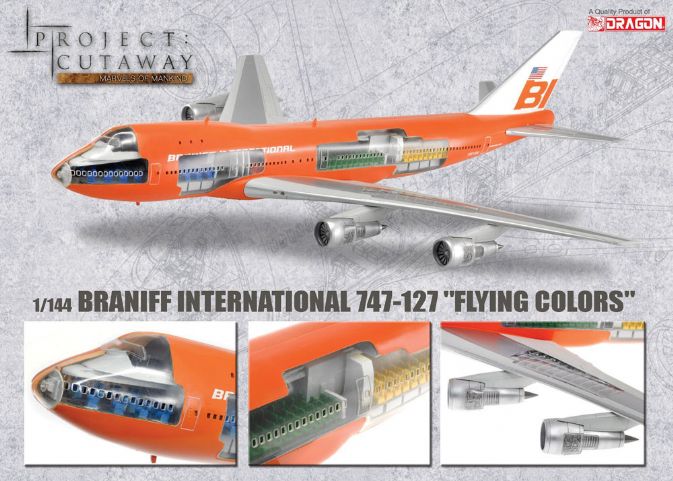 (Super Rare)1:144 Dragon Braniff International B747-100 "Big Orange" Aircraft Model With Stand