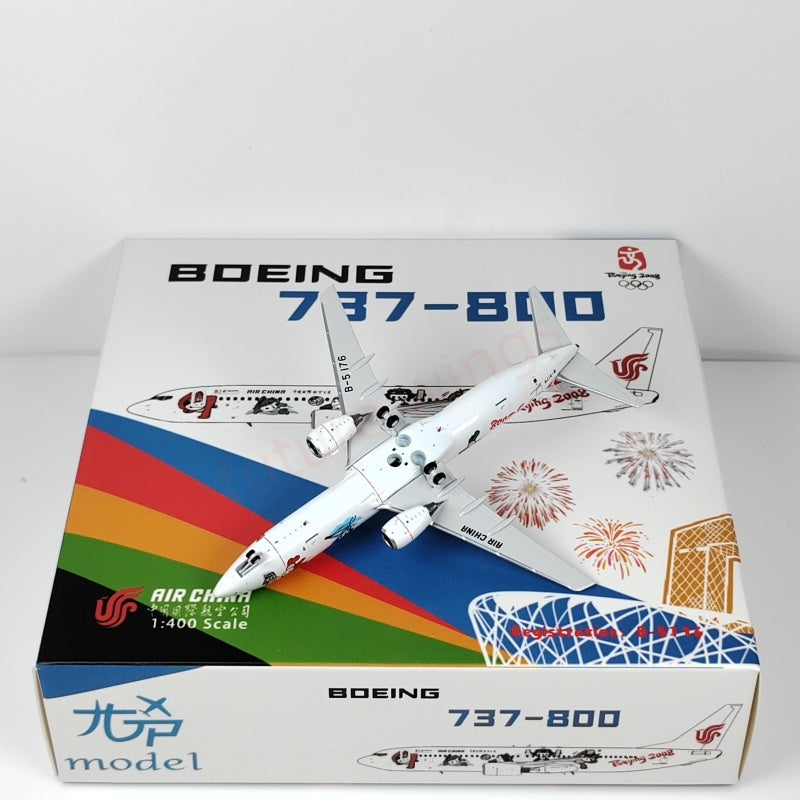 1:400 GP Models Air China 737-800 B-5176 B-5177 "FuWa 2008"Aircraft Model+Free Tractor