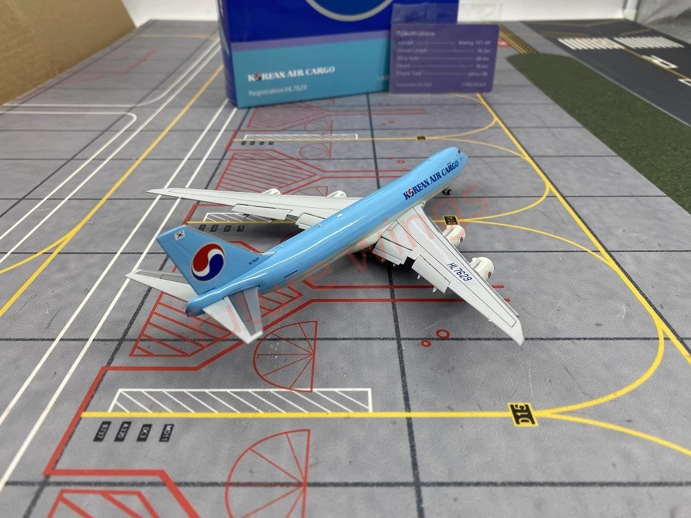 1:400 YY Wings Korean Air B747-8F HL7629 Aircraft Model Free Tractor +Stand