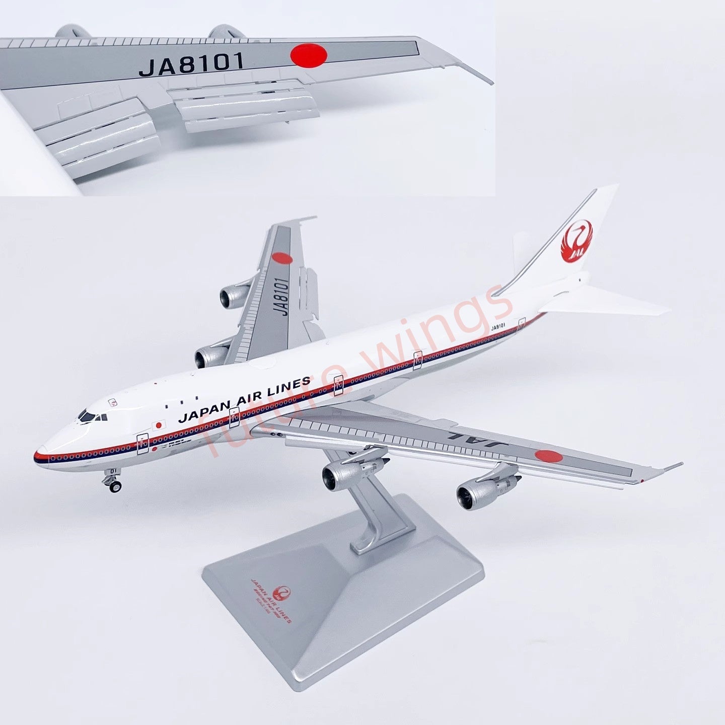 1:400 HX Models Japan Airlines B747-100 JA8101 Aircraft Model With Stand+Free Tractor