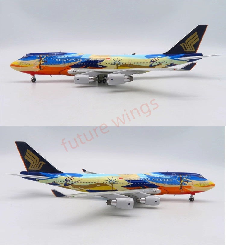 1:400 APOLLO Singapore Airlines B747-400 9V-SPL/9V-SPK Aircraft Model+Free Tractor