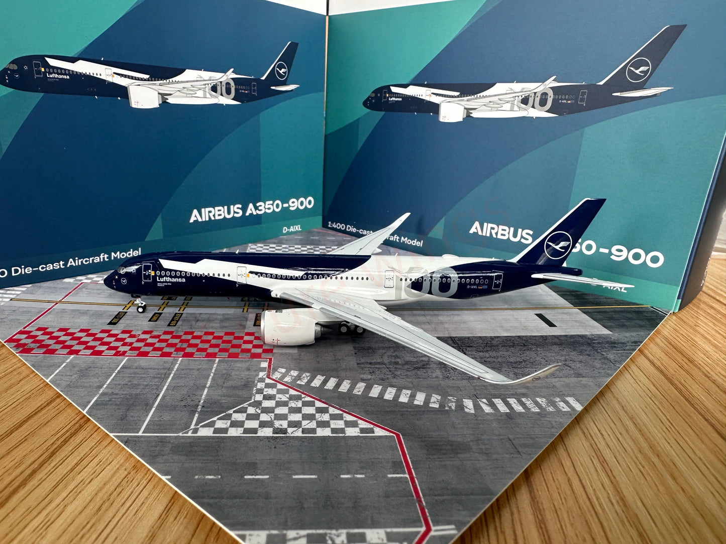 1:400 AeroPolaris Lufthansa Airlines A350-900 D-AIXL “100Years”Aircraft Model+Free Tractor
