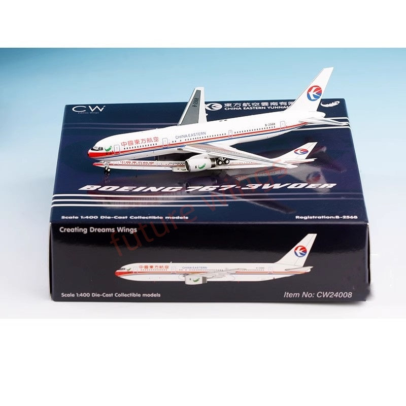 1:400 CW China Eastern Airlines B767-300ER B-5001 B-2568 Aircraft Model+Free Tractor