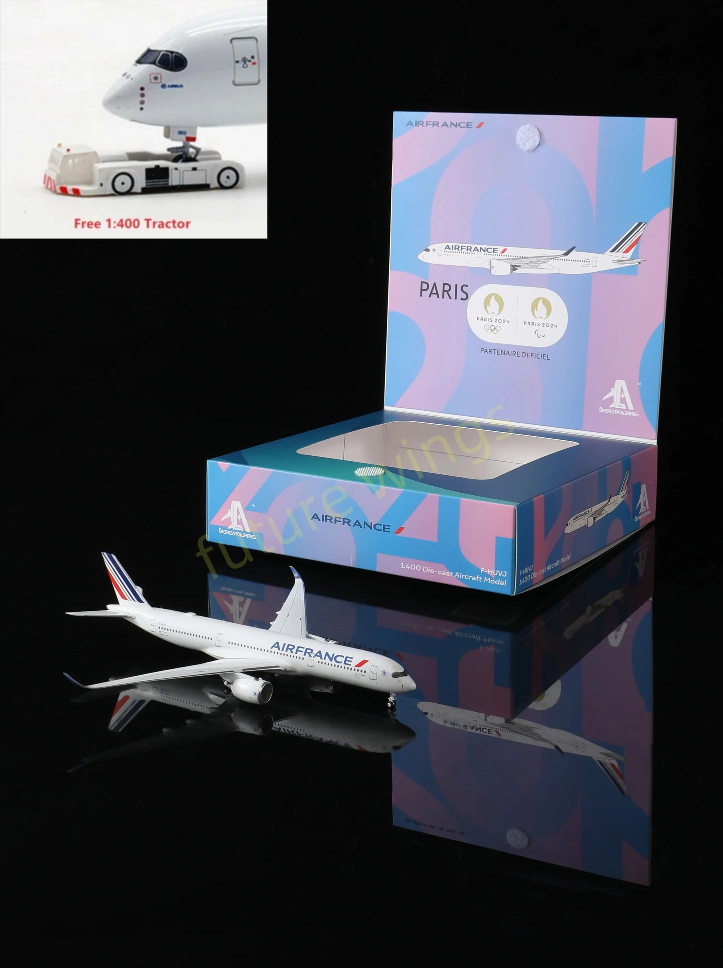 1:400 AeroPolaris 3590002 Air France A350-900 F-HUVJ Aircraft Model+Free Tractor