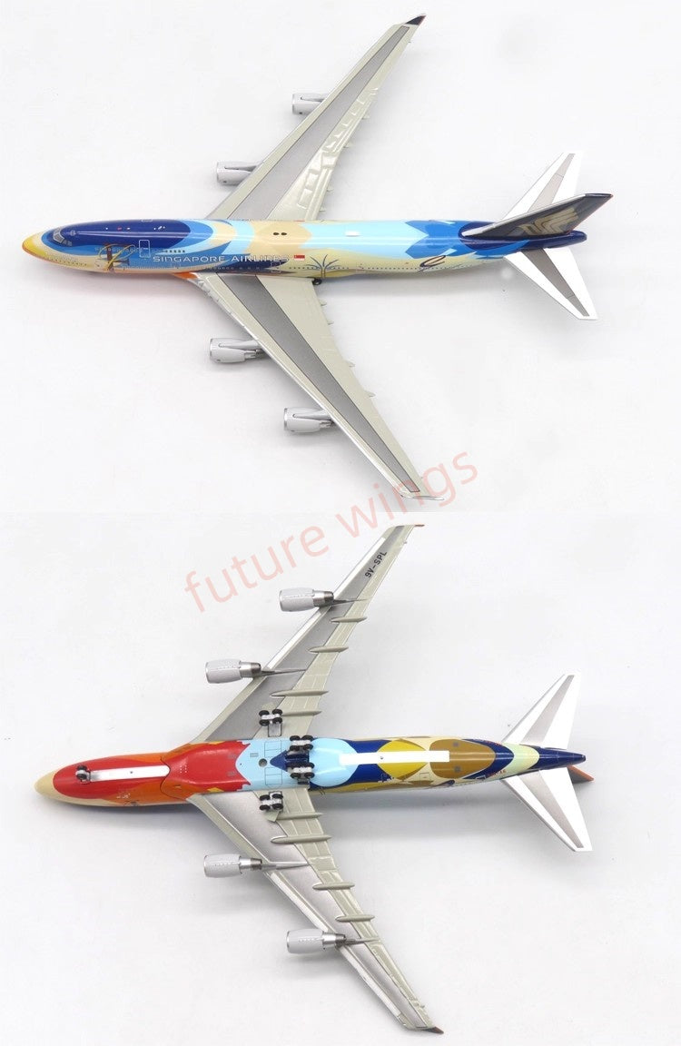 1:400 APOLLO Singapore Airlines B747-400 9V-SPL/9V-SPK Aircraft Model+Free Tractor