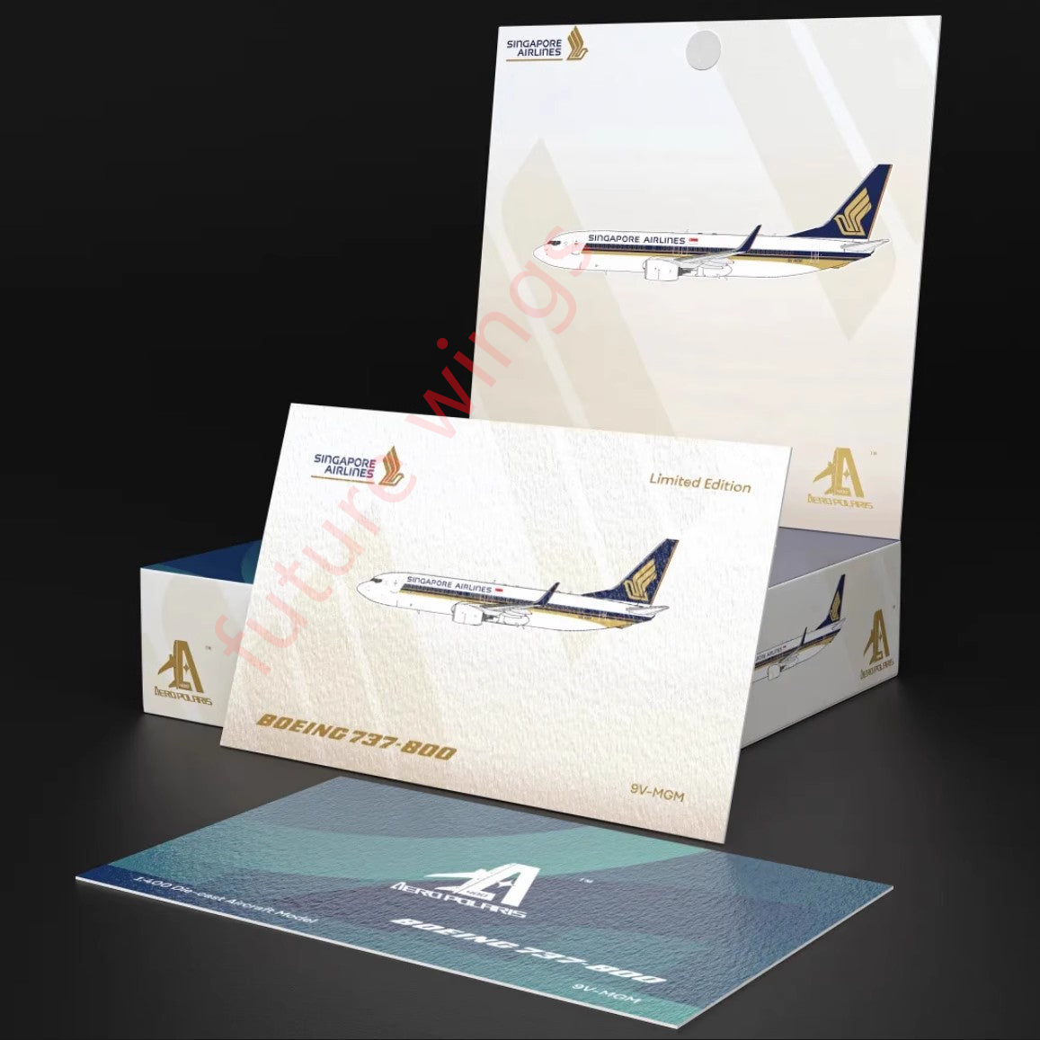 1:400 AeroPolaris HA7380001 Singapore Airlines Boeing 737-800 9V-MGM Aircraft Model+Free Tractor