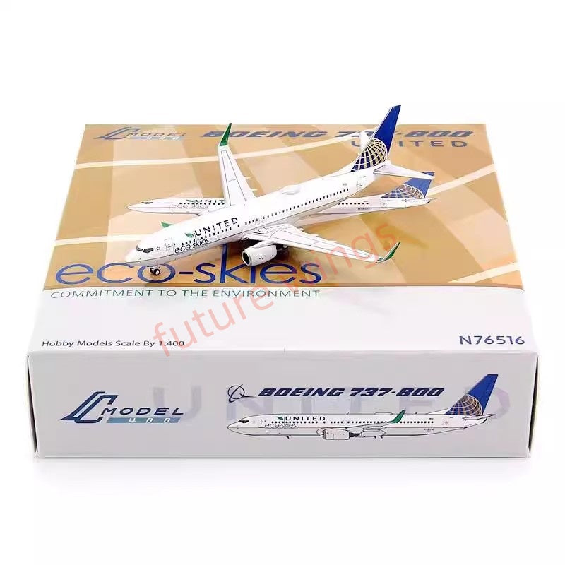 1:400 C Model United Airlines B737-800 N76516 Aircraft Model+Free Tractor