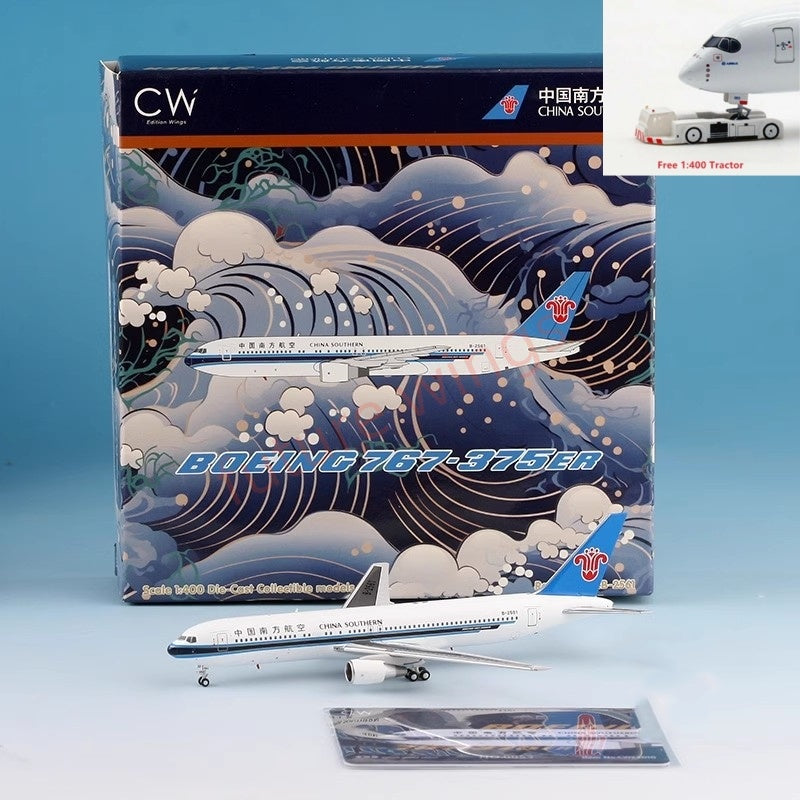 1:400 CW China Southern Airlines B767-300ER B-2561 Aircraft Model+Free Tractor
