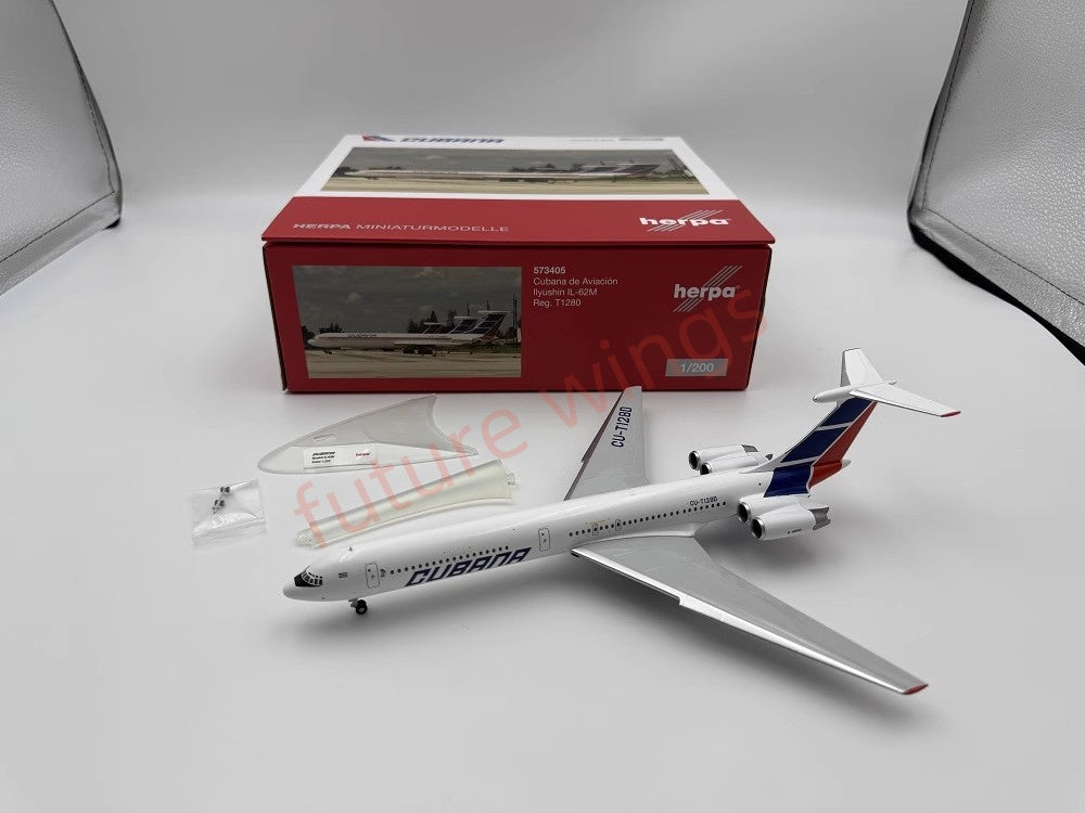 1:200 Herpa Wings RADA/Malév/Cubana/Lot/Ukraine/Interflug/CAS Ilyushin IL-62M Diecast Aircraft Model