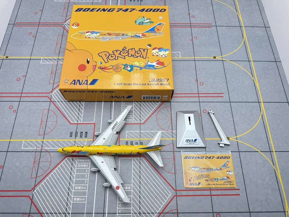 1:400 Geministar ANA B747-400 JA8957 "Pokemon" Aircraft Model+Free Tractor