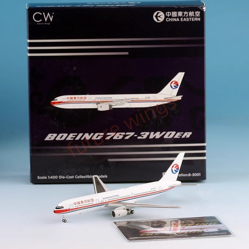 1:400 CW China Eastern Airlines B767-300ER B-5001 B-2568 Aircraft Model+Free Tractor