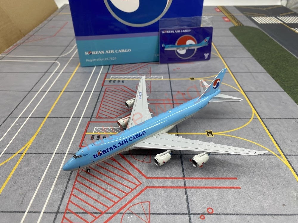 1:400 YY Wings Korean Air B747-8F HL7629 Aircraft Model Free Tractor +Stand