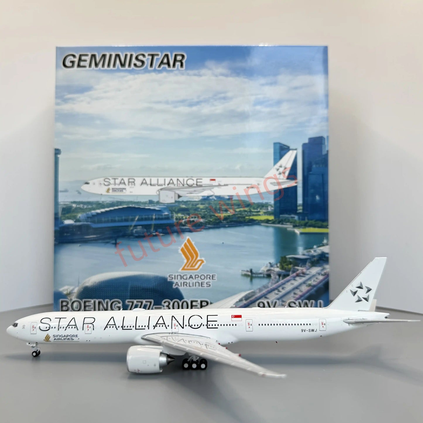 1:400 Geministar Singapore Airlines B777-300ER 9V-SWI 9V-SWM 9V-SWJ "STAR ALLIANCE" Aircraft Model+Free Tractor