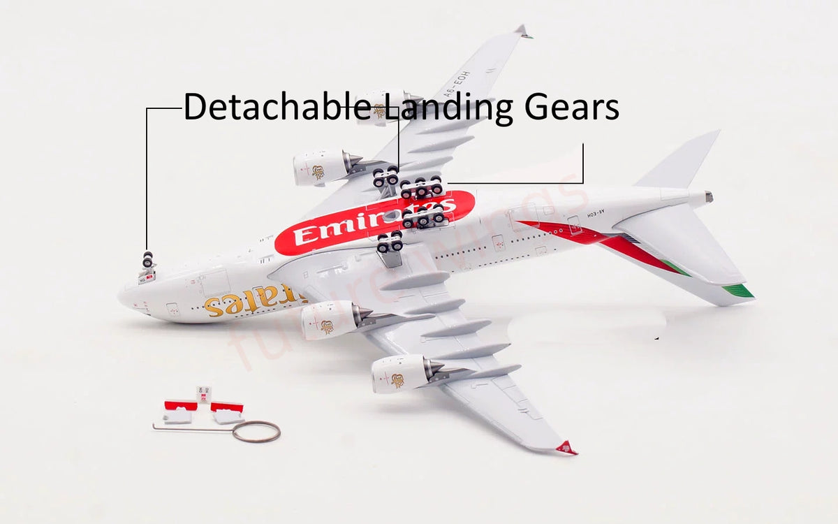 1:400 Aviation400 Emirates A380 A6-EOH Aircraft Model Free Tractor+Stand