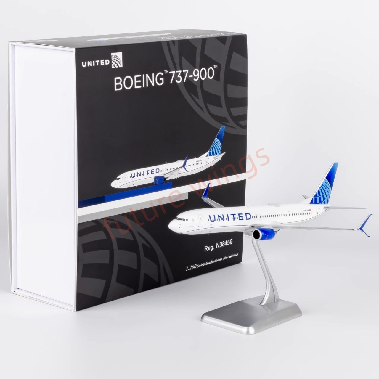 1:200 NG Models NG09002 United Airlines B737-900ER N38459 Aircraft Model With Stand