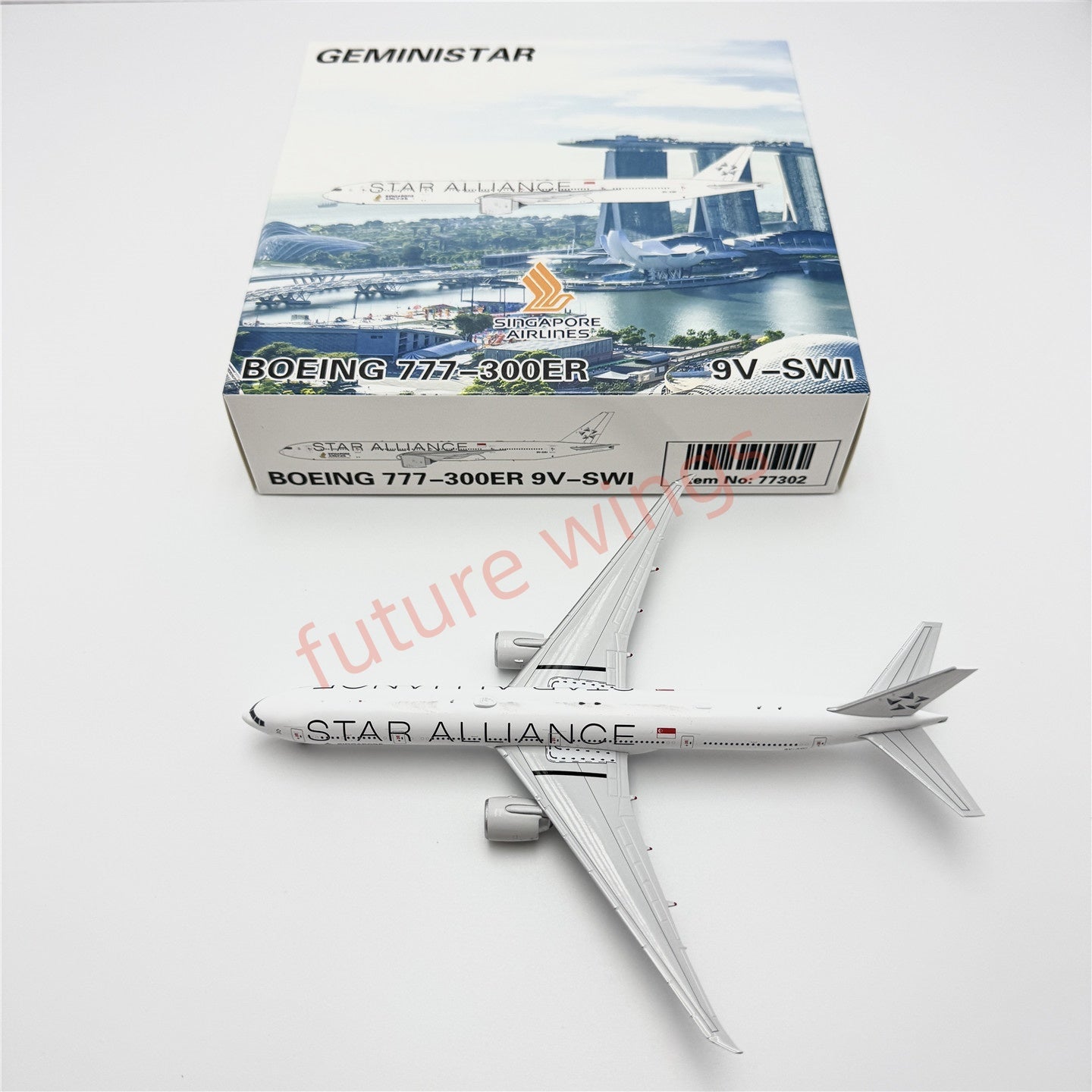 1:400 Geministar Singapore Airlines B777-300ER 9V-SWI 9V-SWM 9V-SWJ "STAR ALLIANCE" Aircraft Model+Free Tractor