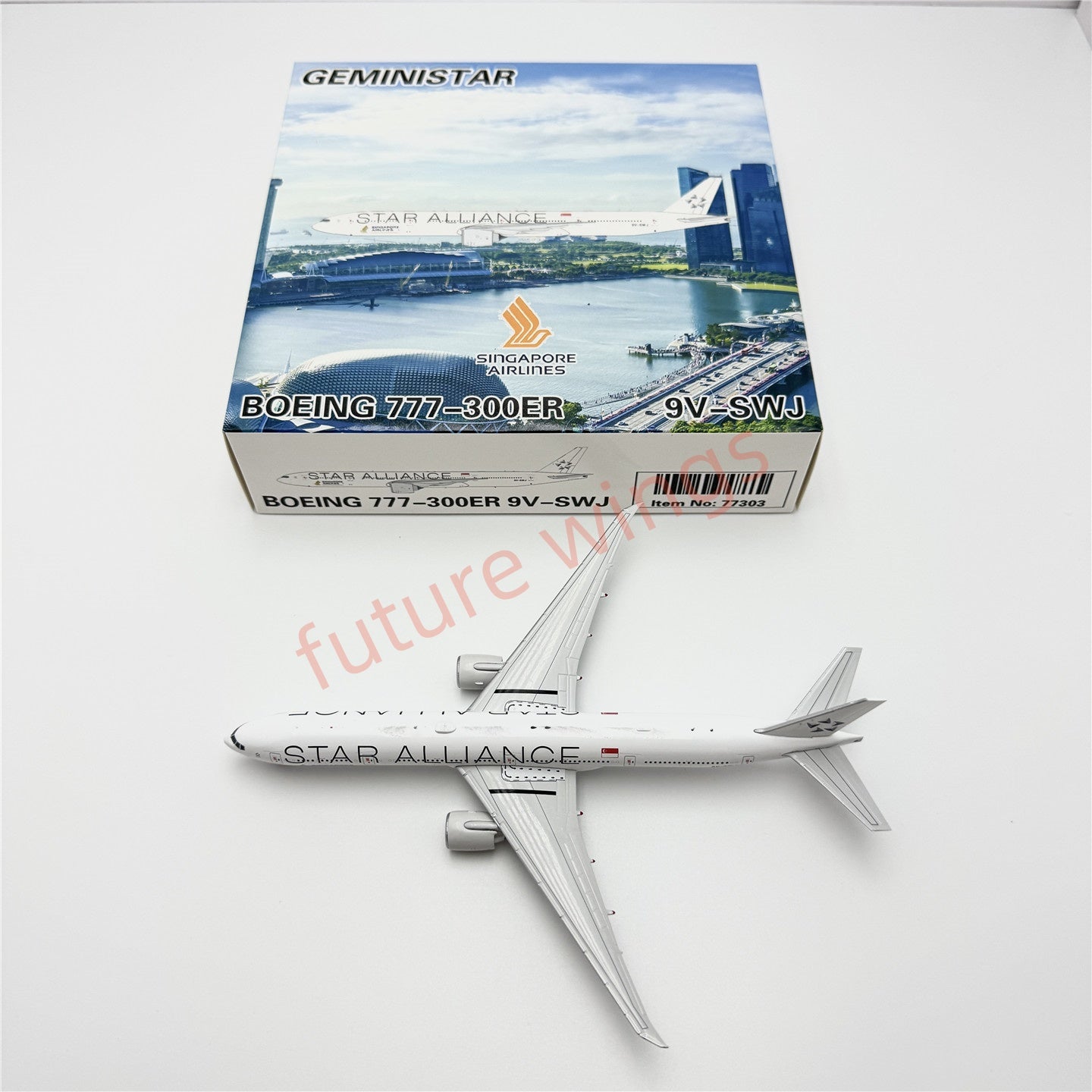 1:400 Geministar Singapore Airlines B777-300ER 9V-SWI 9V-SWM 9V-SWJ "STAR ALLIANCE" Aircraft Model+Free Tractor