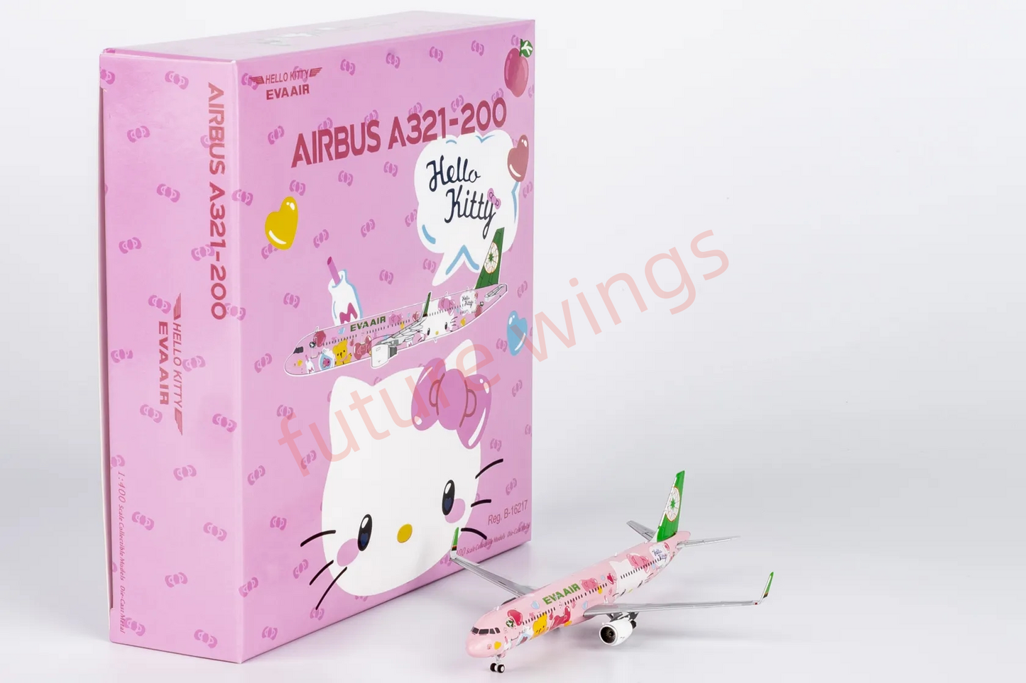 1:400 NG Models NG13123 EVA Air A321 B-16217 KITTY Aircraft Model+Free Tractor