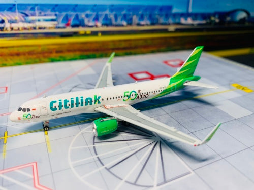 (Rare)1:400 Phoenix PH11427 Citilink Airbus A320neo PK-GTF "50th A320"Aircraft Model+Free Tractor