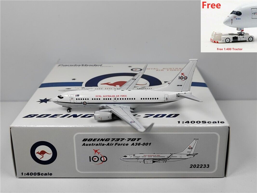 1:400 PandaModel Australia Air Force Boeing 737-700 A36-001 +FreeTractor