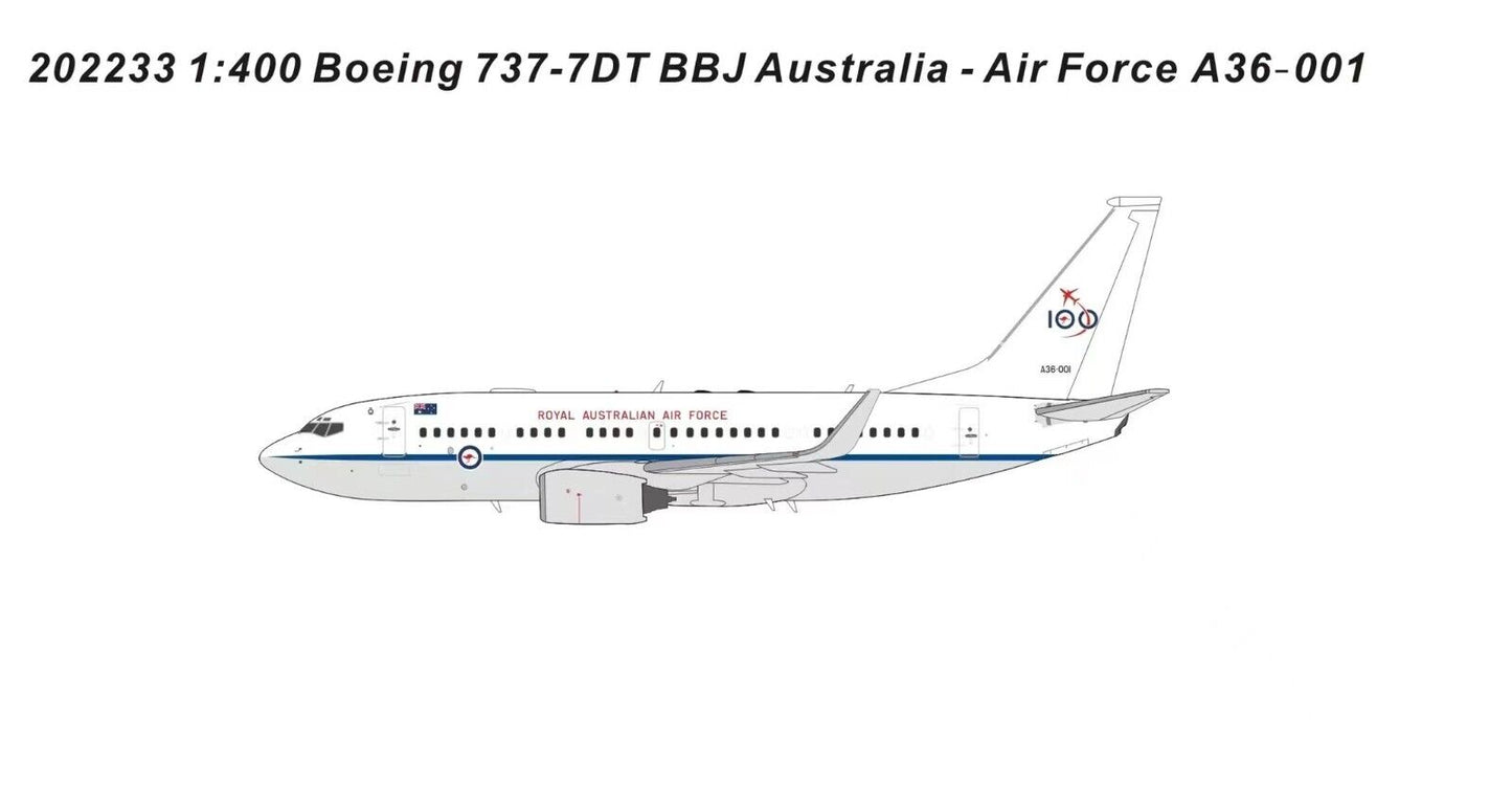 1:400 PandaModel Australia Air Force Boeing 737-700 A36-001 +FreeTractor