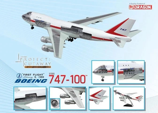 (Super Rare)1:144 Dragon Boeing 747-100 N7470"First Flight"Aircraft Model With Stand