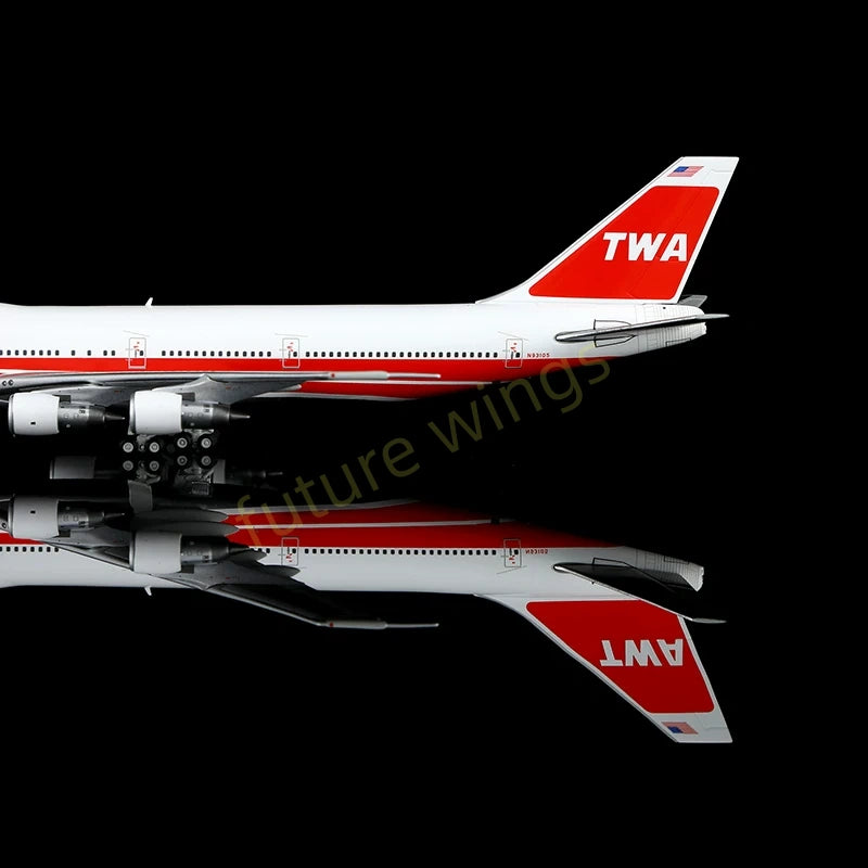 1:400 HX Models TWA B747-100 N53111/N93105/N93107 Aircraft Model+Free Tractor