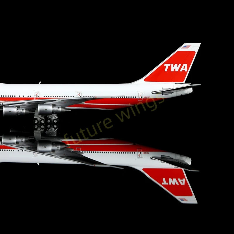 1:400 HX Models TWA B747-100 N53111/N93105/N93107 Aircraft Model+Free Tractor
