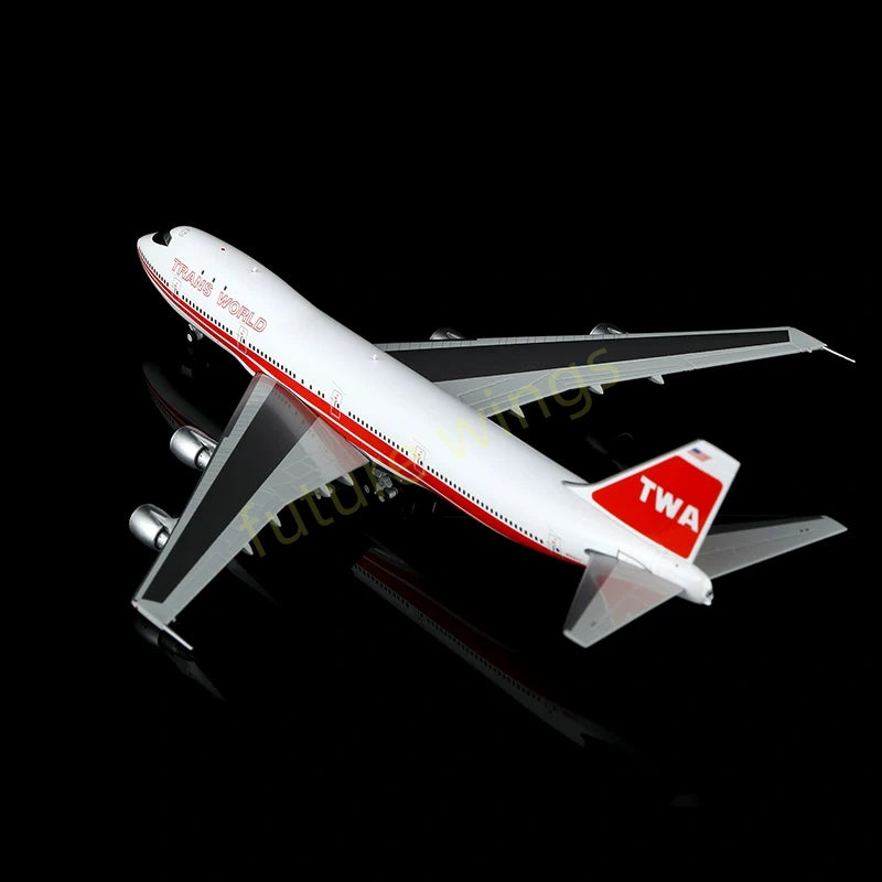 1:400 HX Models TWA B747-100 N53111/N93105/N93107 Aircraft Model+Free Tractor