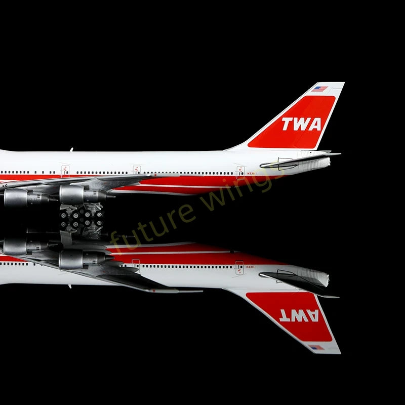 1:400 HX Models TWA B747-100 N53111/N93105/N93107 Aircraft Model+Free Tractor