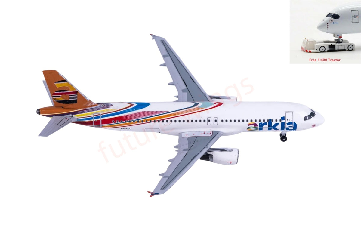 1:400 AeroClassics AC411542 Arkia A320 4X-AGO Aircraft Model+Free Tractor