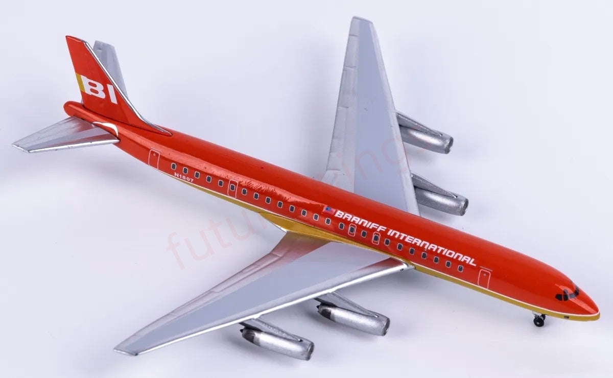 1:400 AeroClassics BBX41687 Braniff International Douglas DC-8-62 N1807 Aircraft Model+Free Tractor