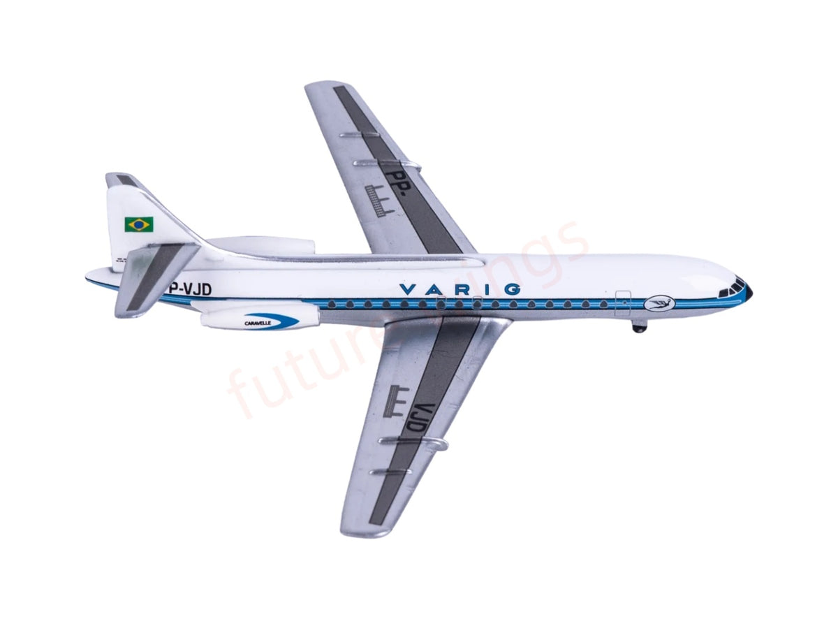 1:400 AeroClassics AC411537 Varig Sud Aviation SE-210 PP-VJD Aircraft Model+Free Tractor