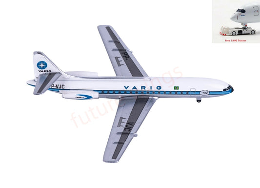 1:400 AeroClassics AC411536 Varig Sud Aviation SE-210 PP-VJC Aircraft Model+Free Tractor