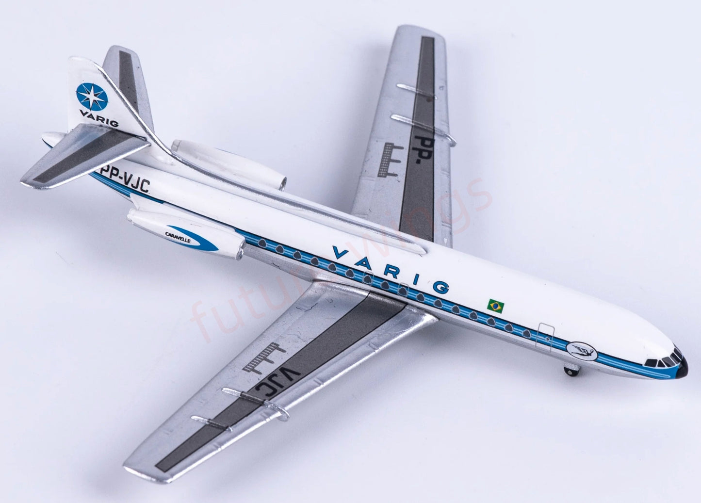 1:400 AeroClassics AC411536 Varig Sud Aviation SE-210 PP-VJC Aircraft Model+Free Tractor