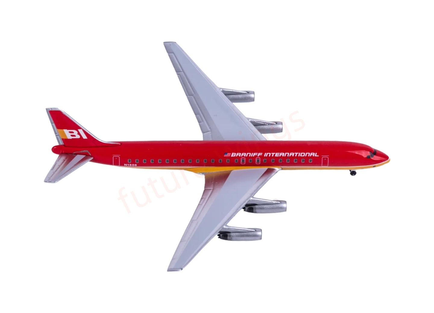 1:400 AeroClassics BBX41686 Braniff International Douglas DC-8-62 N1806 Aircraft Model+Free Tractor