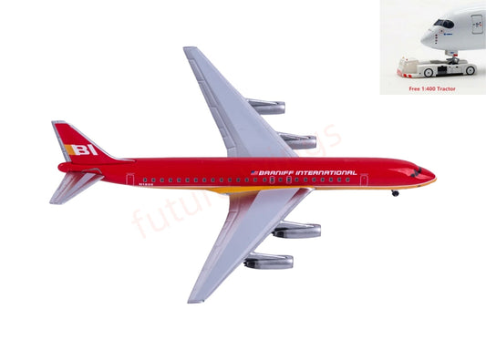 1:400 AeroClassics BBX41686 Braniff International Douglas DC-8-62 N1806 Aircraft Model+Free Tractor