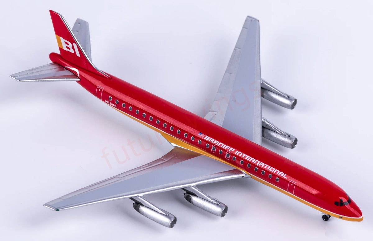 1:400 AeroClassics BBX41686 Braniff International Douglas DC-8-62 N1806 Aircraft Model+Free Tractor