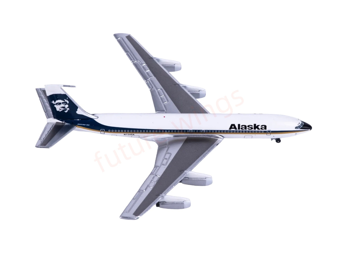 1:400 AeroClassics AC411496 Alaska Airlines B707-300 N724PA Aircraft Model+Free Tractor