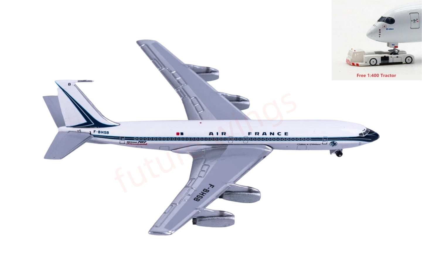 1:400 AeroClassics AC411491 Air France B707-300 F-BHSB Aircraft Model+Free Tractor
