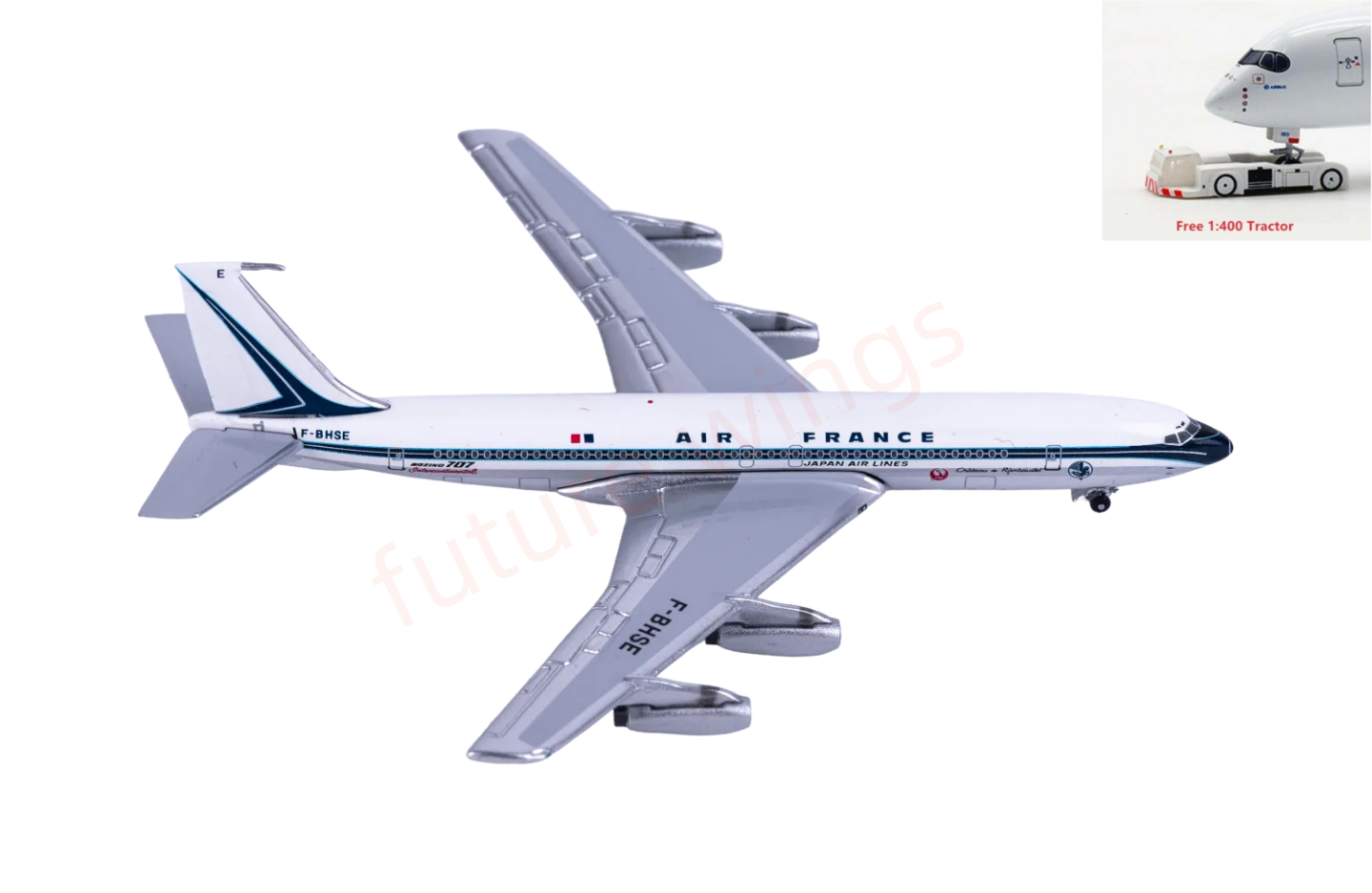 1:400 AeroClassics AC411492 Air France B707-300 F-BHSE Aircraft Model+Free Tractor