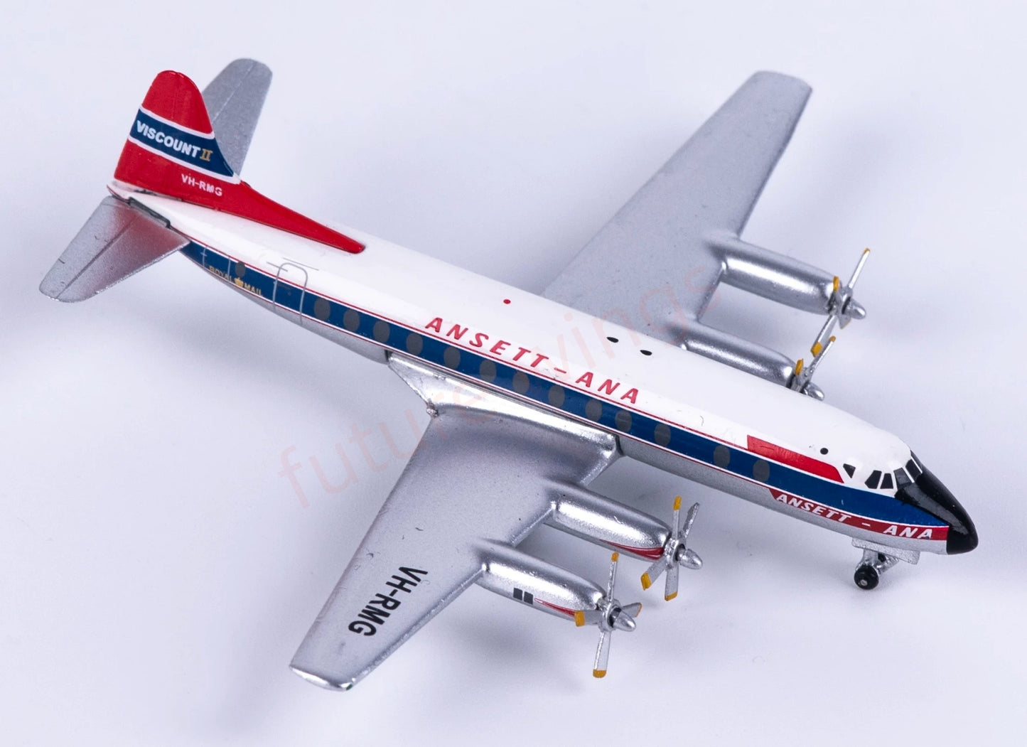 1:400 AeroClassics AC411538 Ansett Vickers Viscount 800 VH-RMG Aircraft Model+Free Tractor