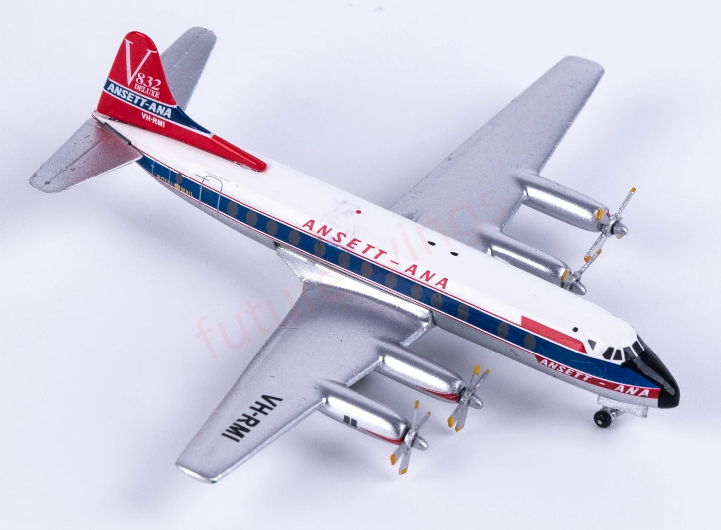 1:400 AeroClassics AC411539 Ansett Vickers Viscount 800 VH-RMI Aircraft Model+Free Tractor